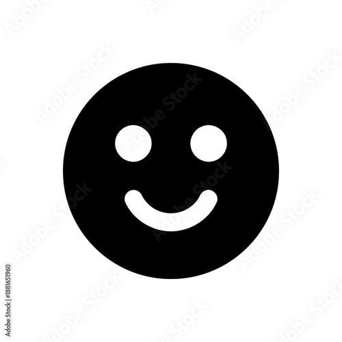 Happy face black silhouette representing positive emotion concept
