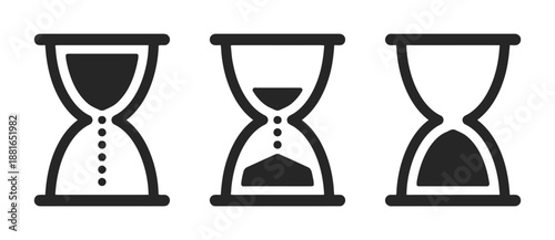 Hourglass progress and time running out concept vector
