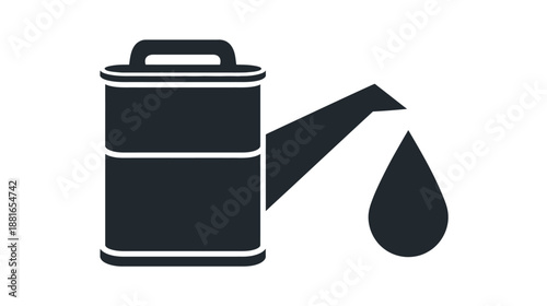 Oil Barrel with Dripping Liquid Icon for Fuel, Petroleum, Energy, and Lubricant Industries