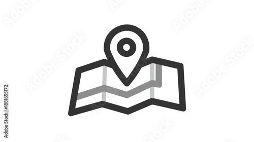 GPS location map pin icon. Navigation route marker, travel destination symbol, searching place direction concept.