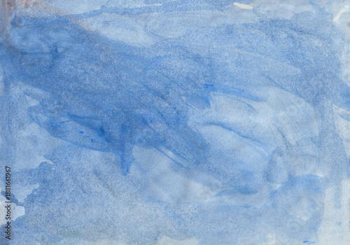 Wallpaper Mural Watercolor abstraction children's blue. Blurred light blue watercolor background for design, postcards, covers. Naive children's art. Paper coloring. A hand-drawn illustration. Horizontal background Torontodigital.ca