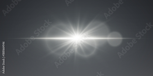 White light flash of star and lens.