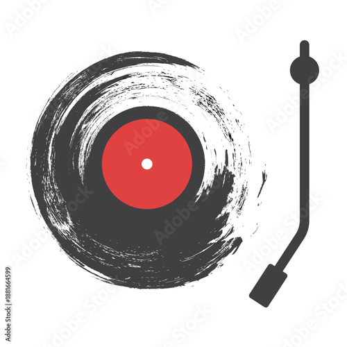 Vinyl record grunge style. Vinyl disk music.  Realistic vintage gramophone disc.