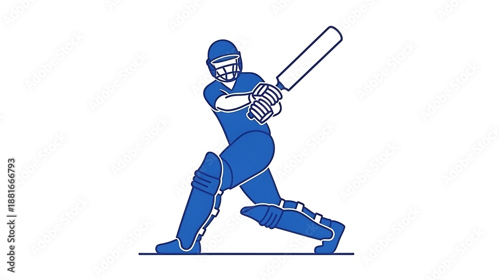 Obraz premium Cricket player in action swinging bat dynamically