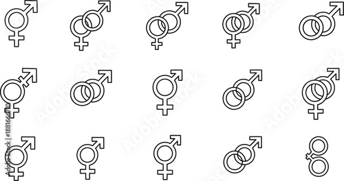 Interconnected male and female gender symbols