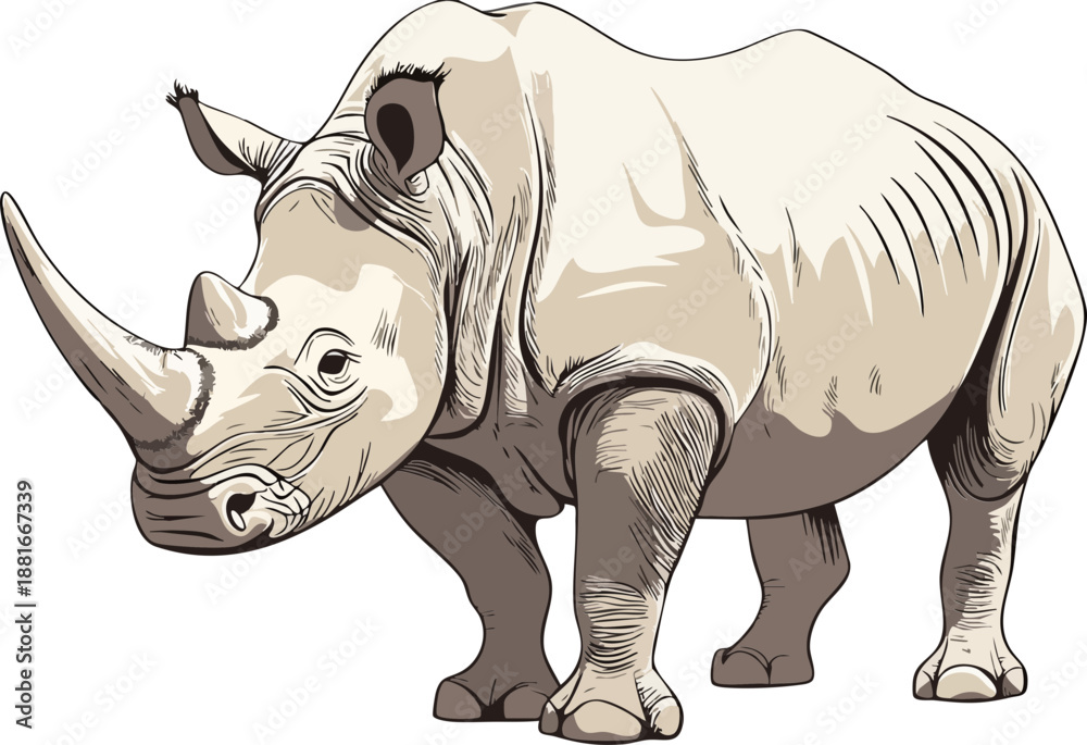 Fototapeta premium Rhino Vector Side View