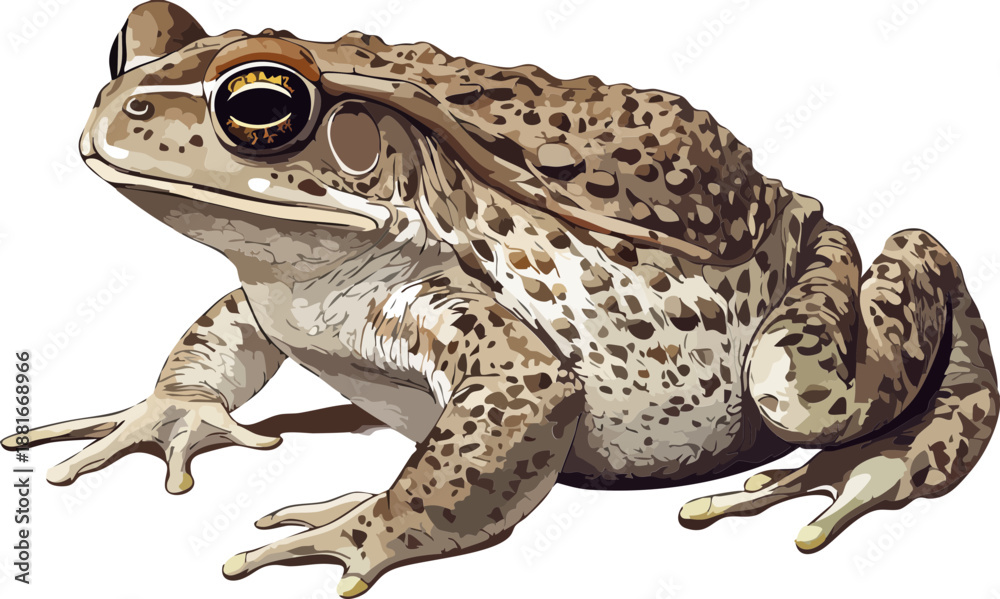 Naklejka premium Toad Vector Side View Reptile