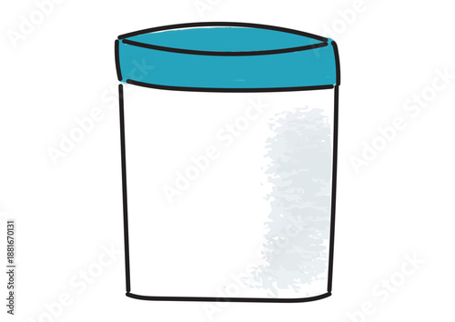 青い蓋の軟膏容器のイラスト