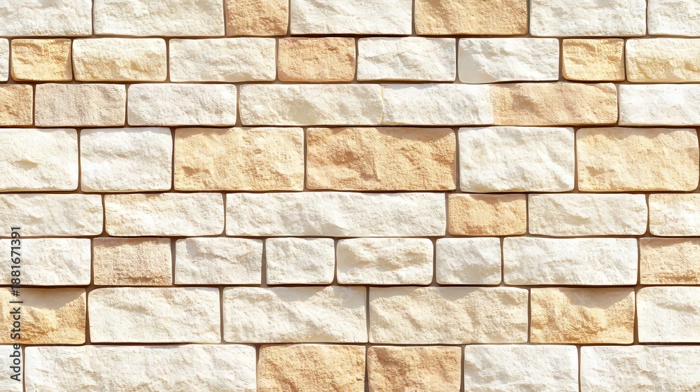 Obraz premium Rustic Textured Wall with Neutral Tones, Brick-Like Impression Ideal for Facade Cladding Design