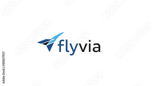 Flyvia Logo Design with Stylized Bird.