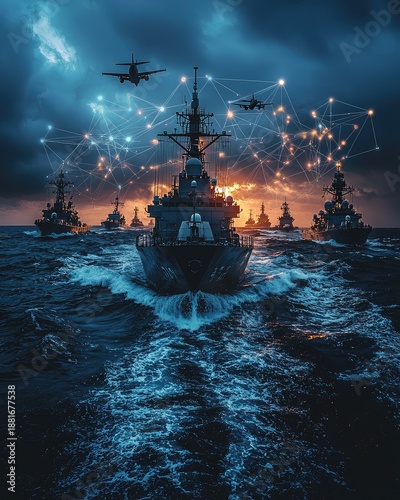 Military Naval Operation with Technology and Communication Networks