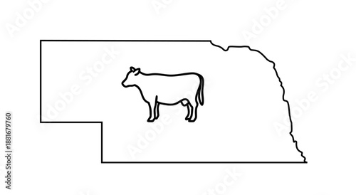 United States outline map with white border on gray background. USA contour silhouette illustration.