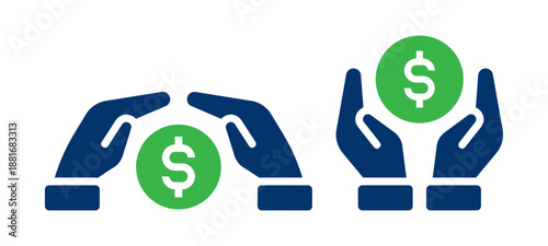 Money management concept with hands and us dollar sign