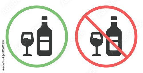 No alcohol allowed and allowed signs for drinking