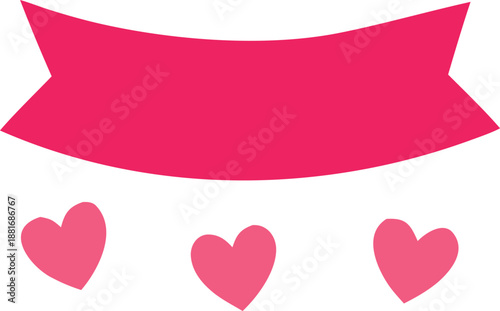 Romantic banner with hearts