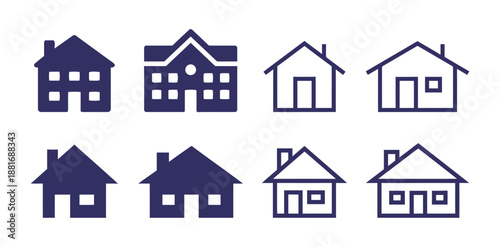 Set of house vector icons real estate concept