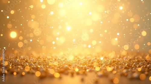 Golden sprinkles christmas background. shiny golden lights luxury gold particles background.