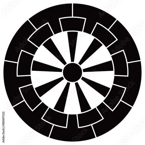 家紋です。九つ源氏車と言います。