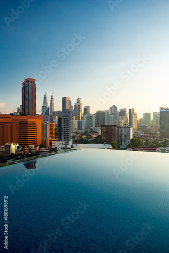Photography Kuala Lumpur skyline pool view