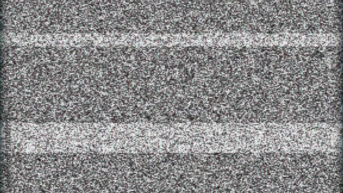 Television turn on and off. Noise on a old TV screen. Static tv noise glitch effect, static white noise television. 4K video.