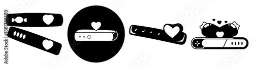 Black and white illustration of various film and television awards