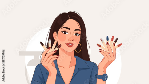 Female homeowner painting wooden fence outdoors illustration