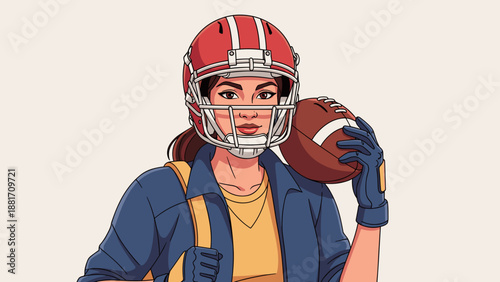 Woman folding clean laundry at home interior illustration