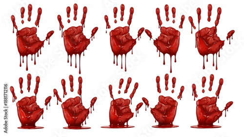 Blood Splatter Handprints – Crime Evidence Illustration Vector