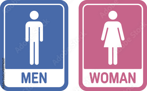 Public restroom signs for men and women standard icons and symbols