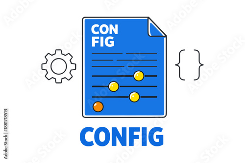 Configuration document with settings icons and adjustment sliders