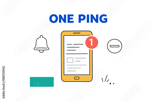 Smartphone notification ping alert with mobile icon set
