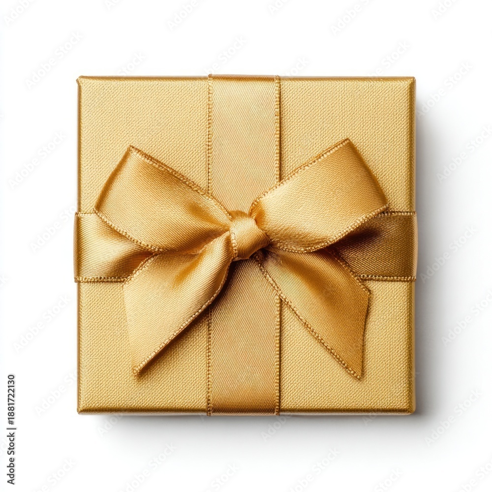 Naklejka premium Elegant gold gift box ribbon
