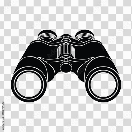 Silhouette Binoculars Optical Device Vector Illustration