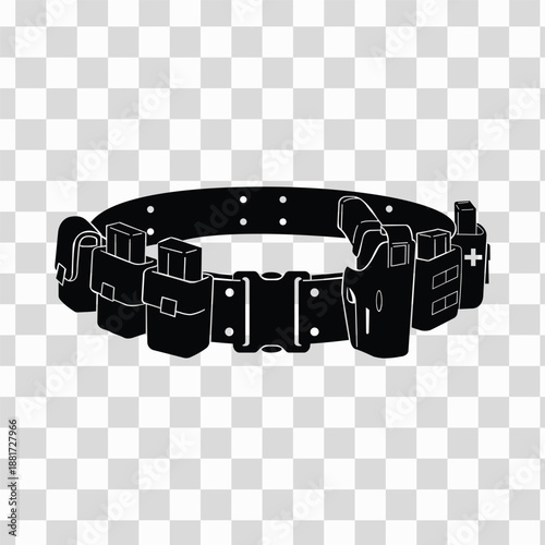 Silhouette Bullet Belt Ammo Belt Vector Illustration