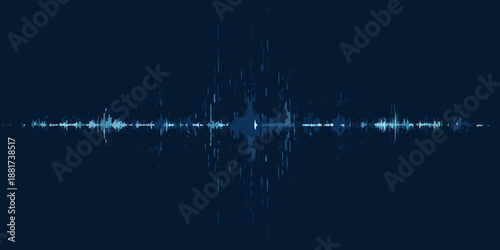 audio waveform visualization on a dark background with blue hues