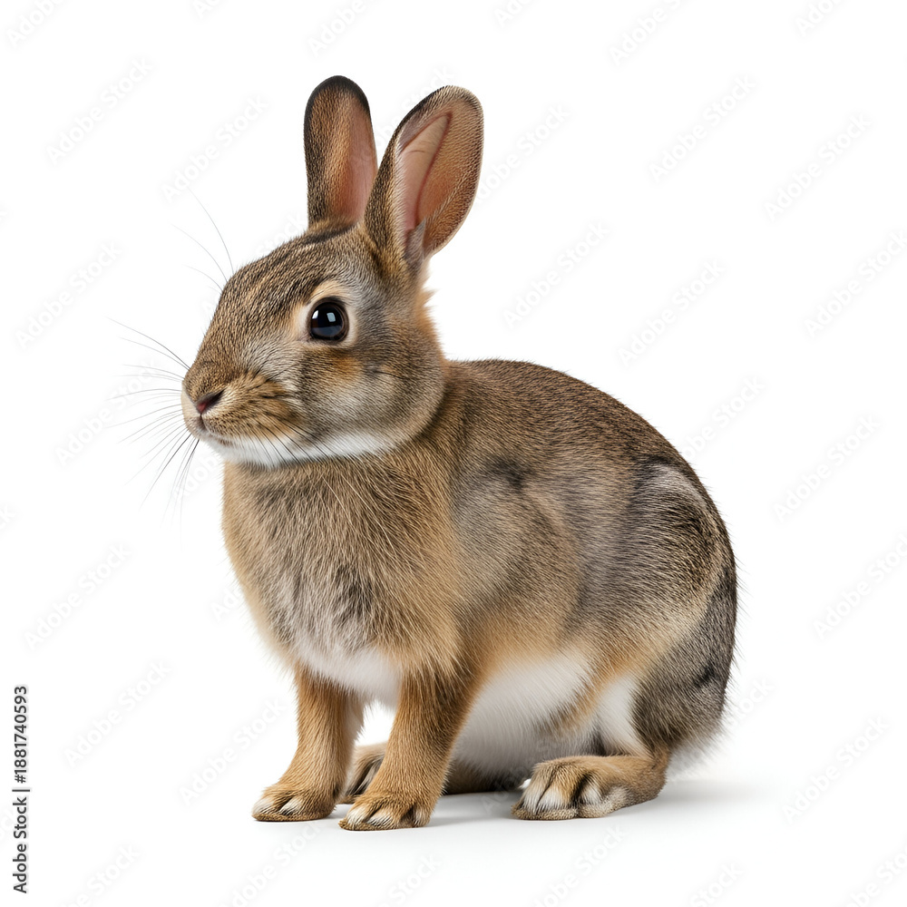Fototapeta premium Eastern cottontail rabbit in grassy meadow