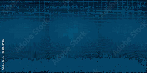 a blue screen with a lot of pixels and a glitchy effect