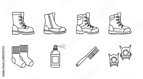 Assorted footwear and care items