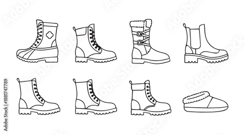 Collection of stylish winter boots