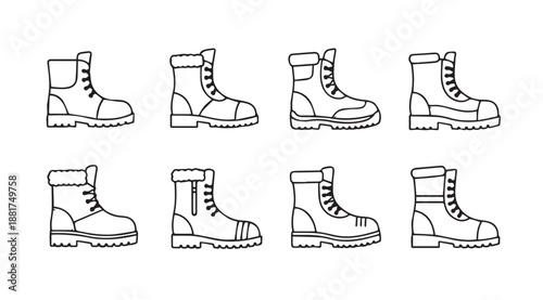 Collection of classic combat boots