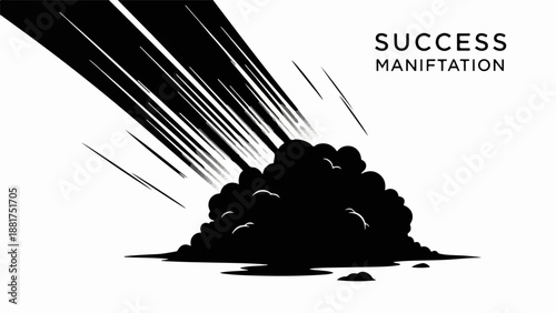 Powerful explosion of dark clouds symbolizing success and manifestation