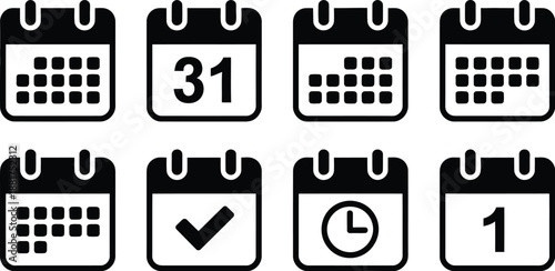 Calendar Icons Set A Collection of Versatile Calendar Symbols for Planning and Scheduling