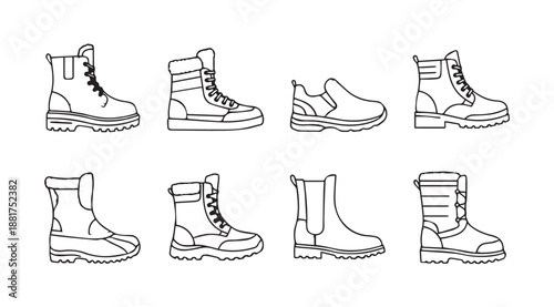 Collection of various boot styles