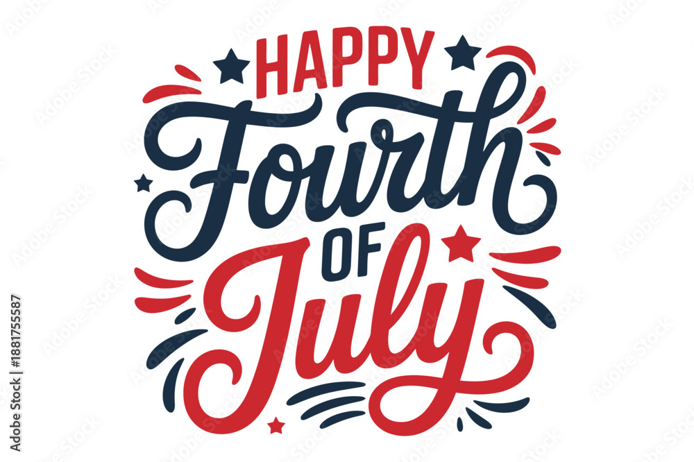 Obraz premium Fourth of July Celebration Graphic – Symbol of Patriotism and Festive Spirit