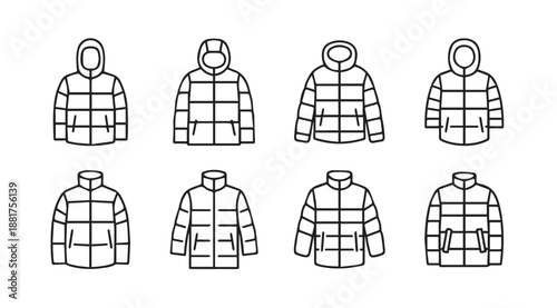 Assorted winter jackets collection
