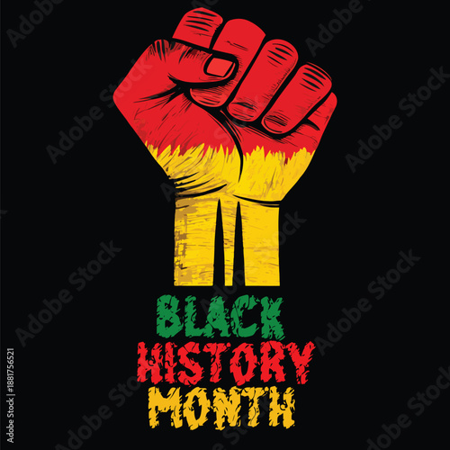 Black History Month Raised Fist Empowerment Symbol