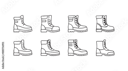 Collection of classic combat boots