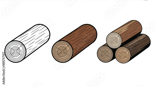 Of logs in different shades of brown and white wood tree