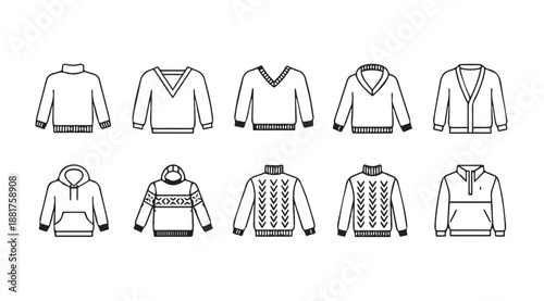 Collection of various sweaters