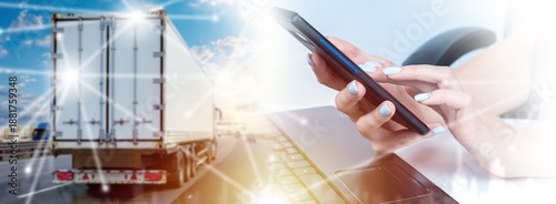 Принти на полотні Transport logistics, Digital freight